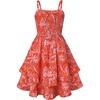 Orange White Floral