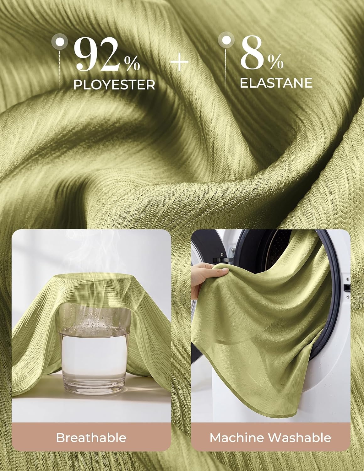 image:imageGRACE KARIN 2026 Womens Silky Satin Button Down Shirts Long Sleeve Work Blouses Dressy Casual TopsClover Green