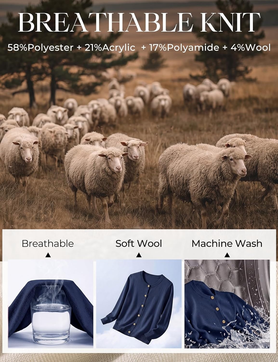 image:imageGRACE KARIN Womens Cropped Cardigan Sweater Wool Button Up Sweaters Lightweight Soft 2026 Outfits Trendy Casual WorkNavy Blue