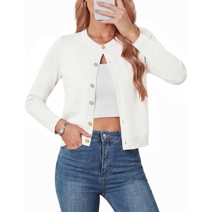 GRACE KARIN Womens Cropped Cardigan Sweater, Wool Button Up Sweaters, Lightweight Soft 2026 Outfits Trendy Casual Work(White)
