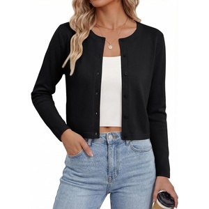 GRACE KARIN Cropped Cardigan Sweaters for Women Cotton Bolero Shrugs for Dresses Summer Outfits Fashion Clothes 2026(Black)