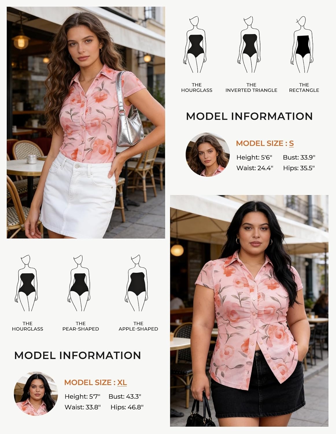 image:imageGRACE KARIN Women Mesh Boho Tops Dressy Casual Floral Short Sleeve Button Down Collared Blouses 2026 Fashion Summer ClothesPink