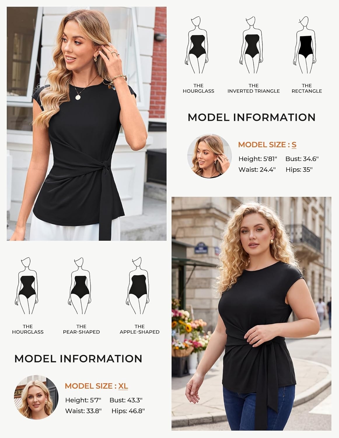 image:imageGRACE KARIN Womens Cap Sleeve Tops 2026 Summer Tie Waist Crew Neck Elegant Blouse Dressy Casual Work Business ShirtsBlack