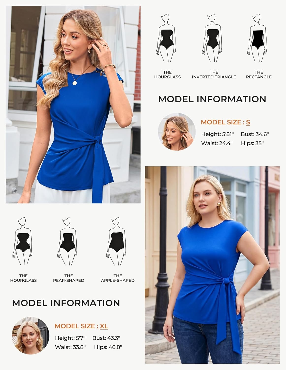 image:imageGRACE KARIN Womens Cap Sleeve Tops 2026 Summer Tie Waist Crew Neck Elegant Blouse Dressy Casual Work Business ShirtsDark Blue