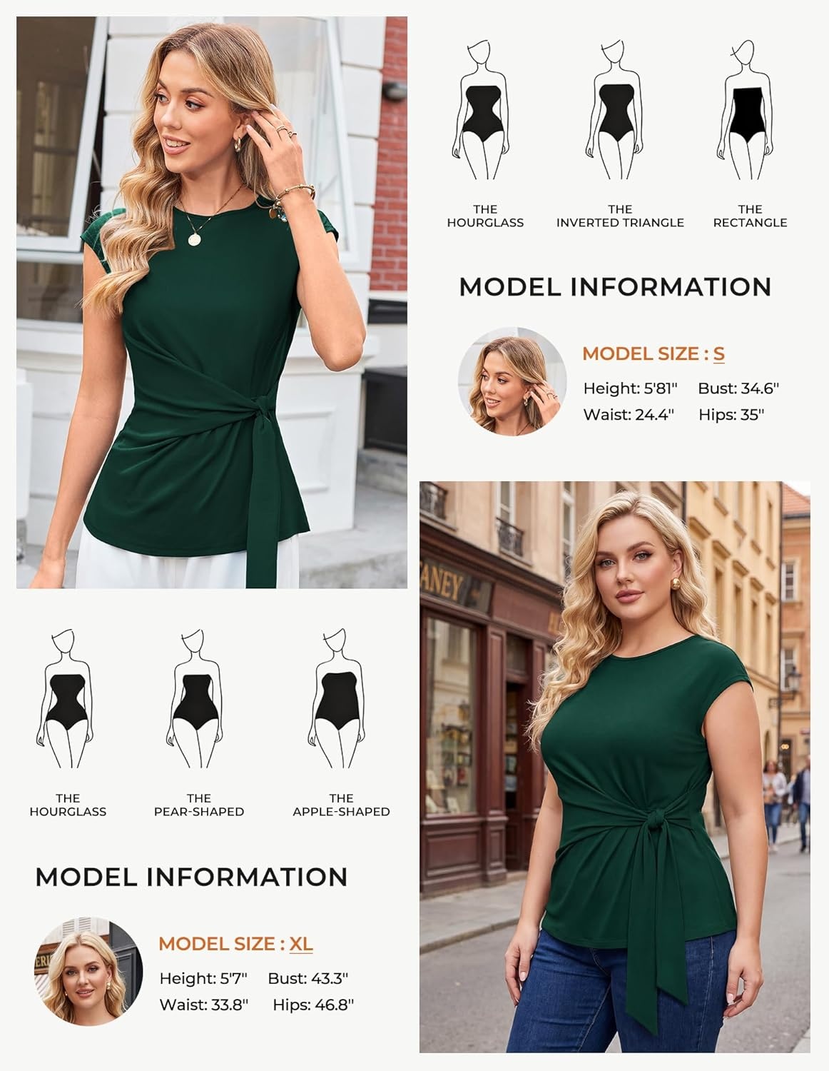 image:imageGRACE KARIN Womens Cap Sleeve Tops 2026 Summer Tie Waist Crew Neck Elegant Blouse Dressy Casual Work Business ShirtsDark Green