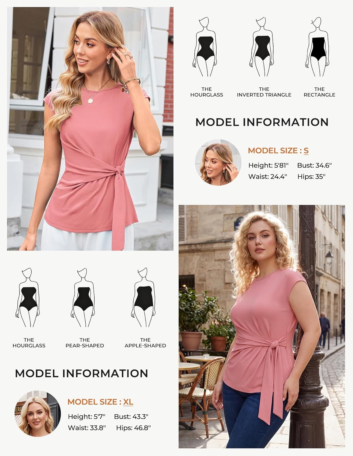 image:imageGRACE KARIN Womens Cap Sleeve Tops 2026 Summer Tie Waist Crew Neck Elegant Blouse Dressy Casual Work Business ShirtsGray Pink