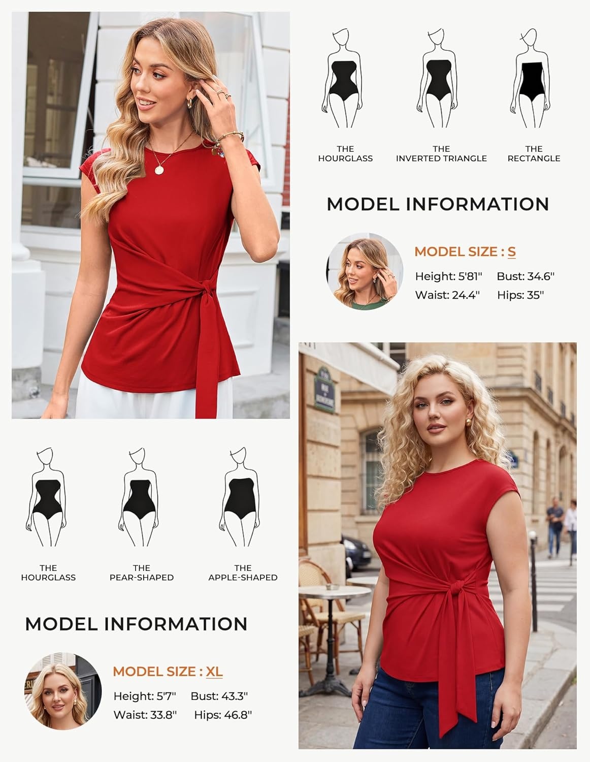 image:imageGRACE KARIN Womens Cap Sleeve Tops 2026 Summer Tie Waist Crew Neck Elegant Blouse Dressy Casual Work Business ShirtsRed
