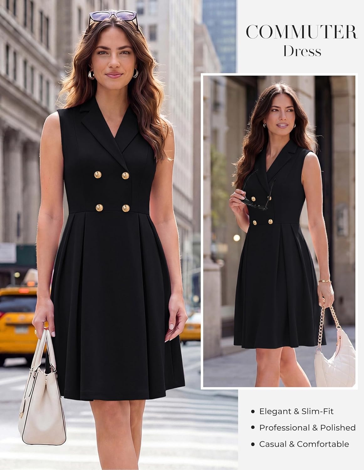 image:imageGRACE KARIN Womens Summer Business Casual Dress 2026 Sleeveless A Line Midi Dresses Work Graducation OutfitsBlack