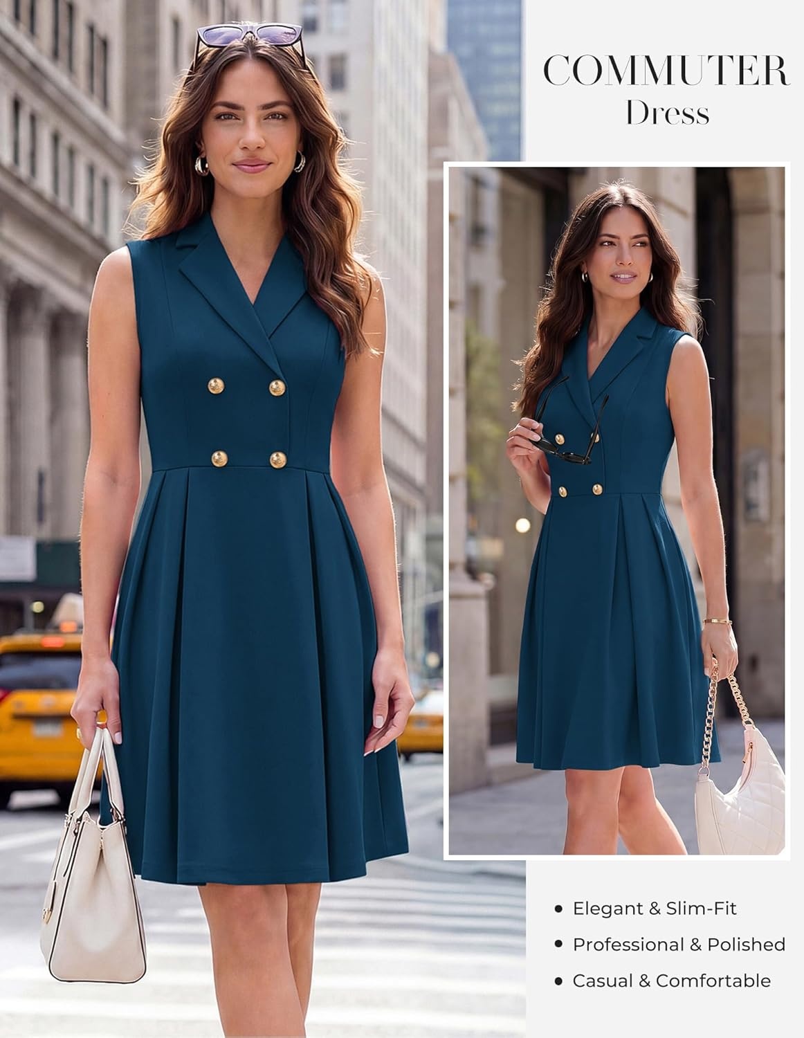 image:imageGRACE KARIN Womens Summer Business Casual Dress 2026 Sleeveless A Line Midi Dresses Work Graducation OutfitsPeacock Blue