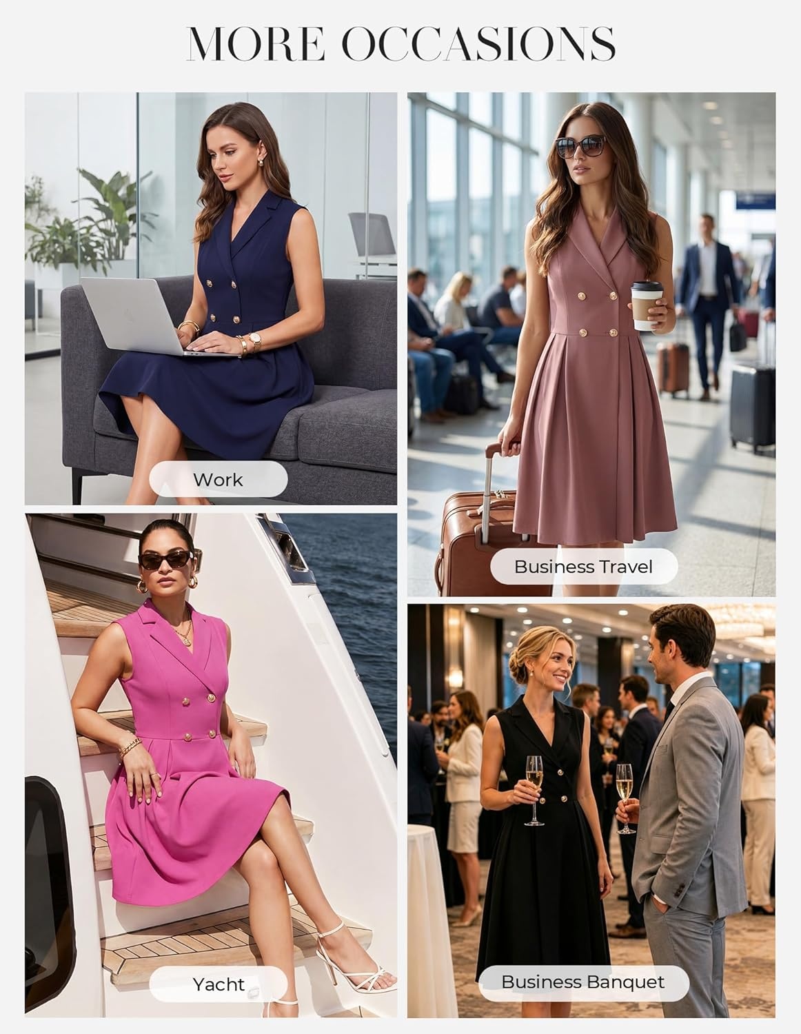 image:imageGRACE KARIN Womens Summer Business Casual Dress 2026 Sleeveless A Line Midi Dresses Work Graducation OutfitsRose