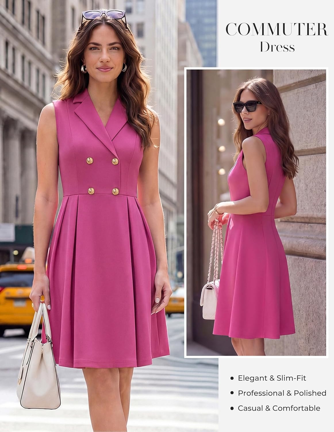 image:imageGRACE KARIN Womens Summer Business Casual Dress 2026 Sleeveless A Line Midi Dresses Work Graducation OutfitsRose