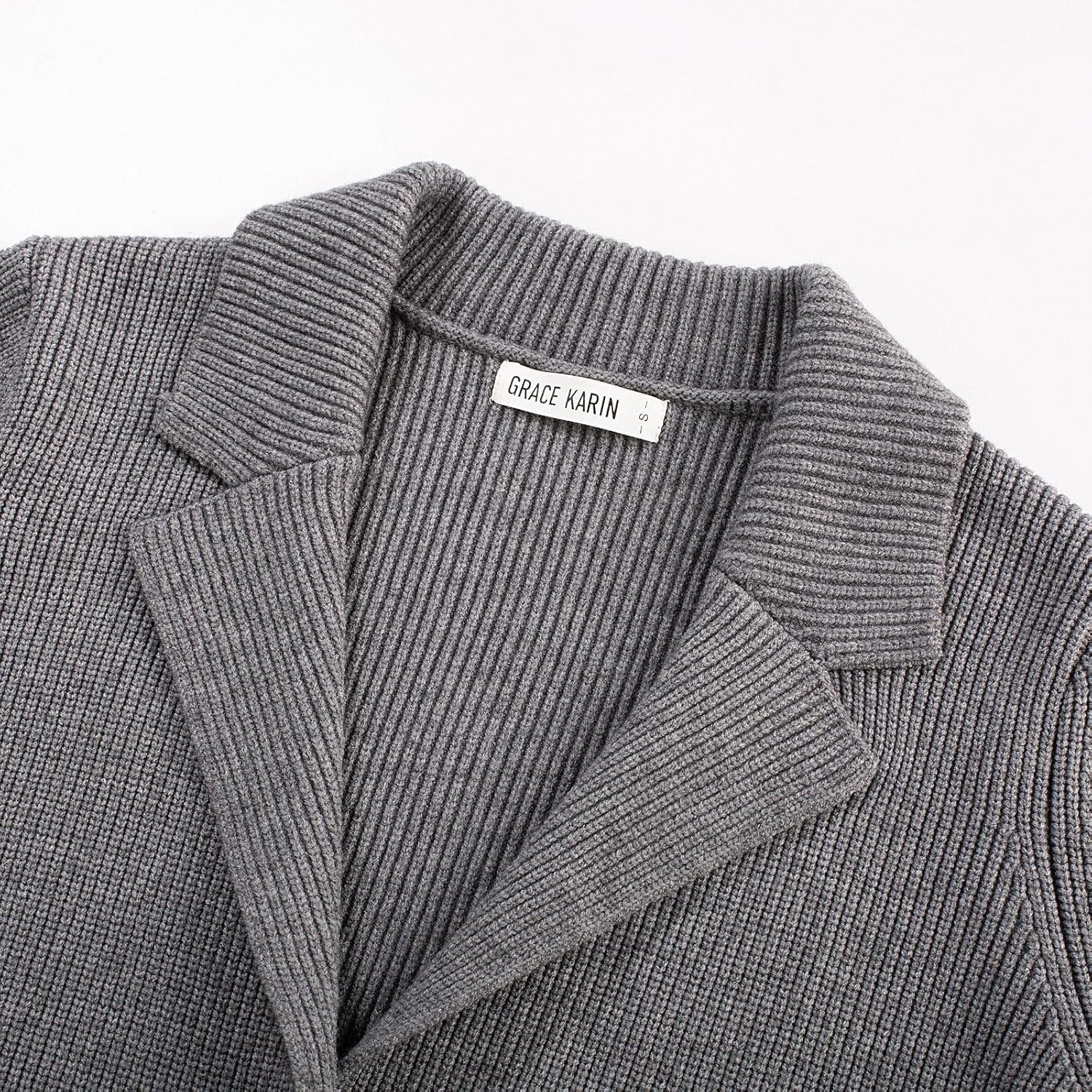 image:imageGRACE KARIN Blazer for Women Business Casual Long Sleeve Sweater Blazers 2025 Knit Office Work OutfitsMedium Grey