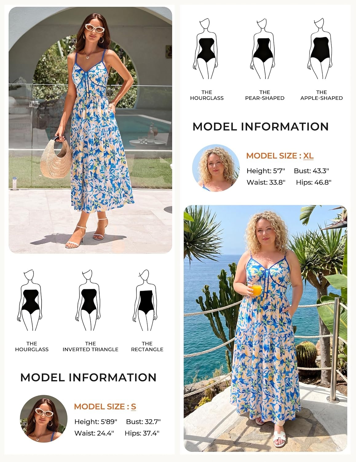 image:imageGRACE KARIN 2026 Womens Spaghetti Strap Resort Wear Summer Beach Maxi Sundress Floral Vacation Dresses with PocketsBlue Yellow Floral