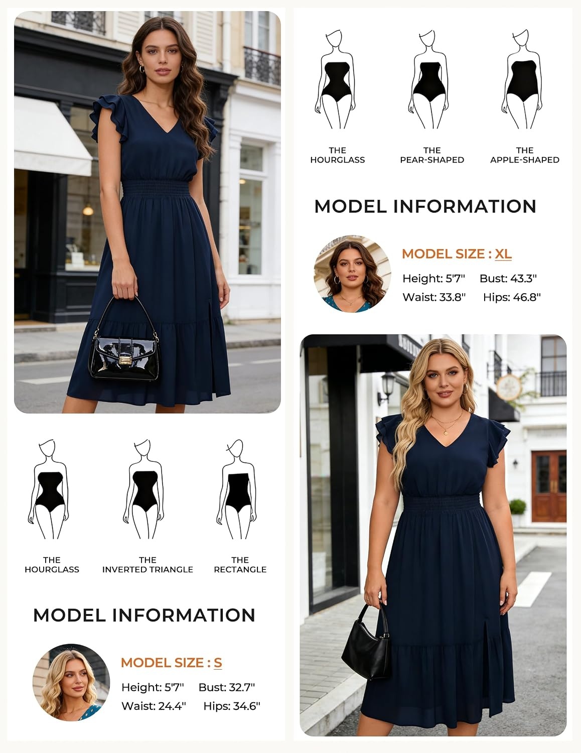 image:imageGRACE KARIN 2026 Womens Summer Dresses V Neck Ruffle Sleeve Floral Boho Beach Dress ALine Swing Midi Wedding Guest SundressDark Bluesolid