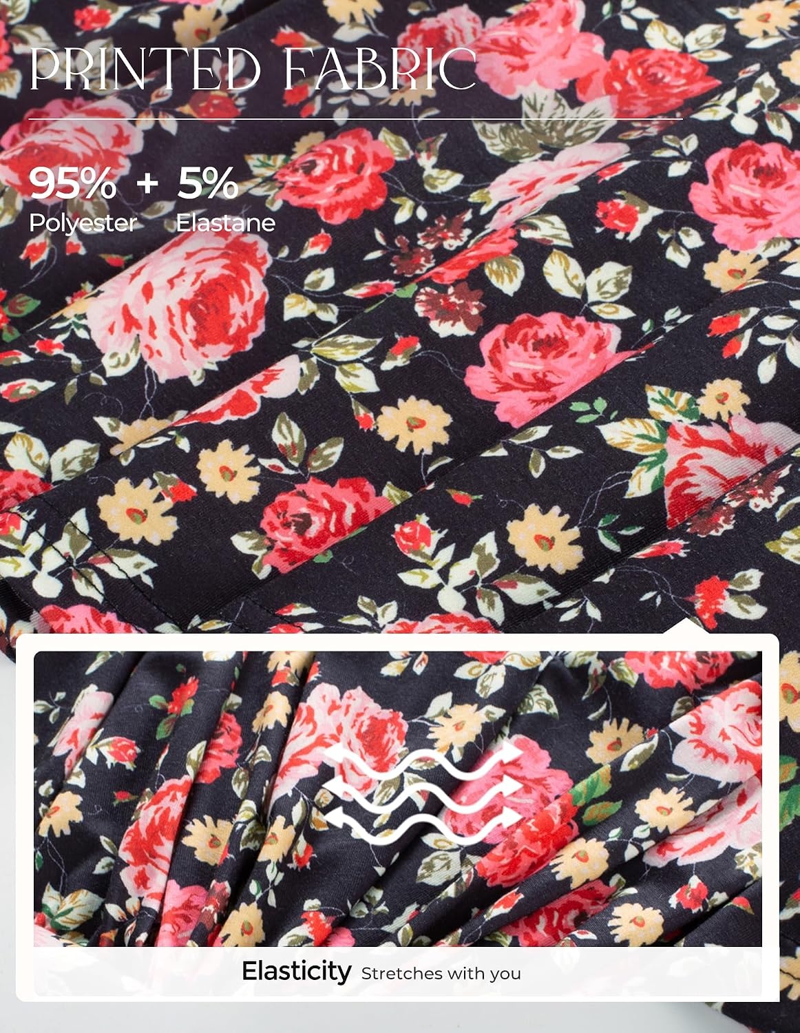 image:imageGRACE KARIN 2026 Womens Summer Floral Print Dress Sleeveless Casual Flowy Sundress A Line Ruffle Wedding Guest OutfitBlack Red
