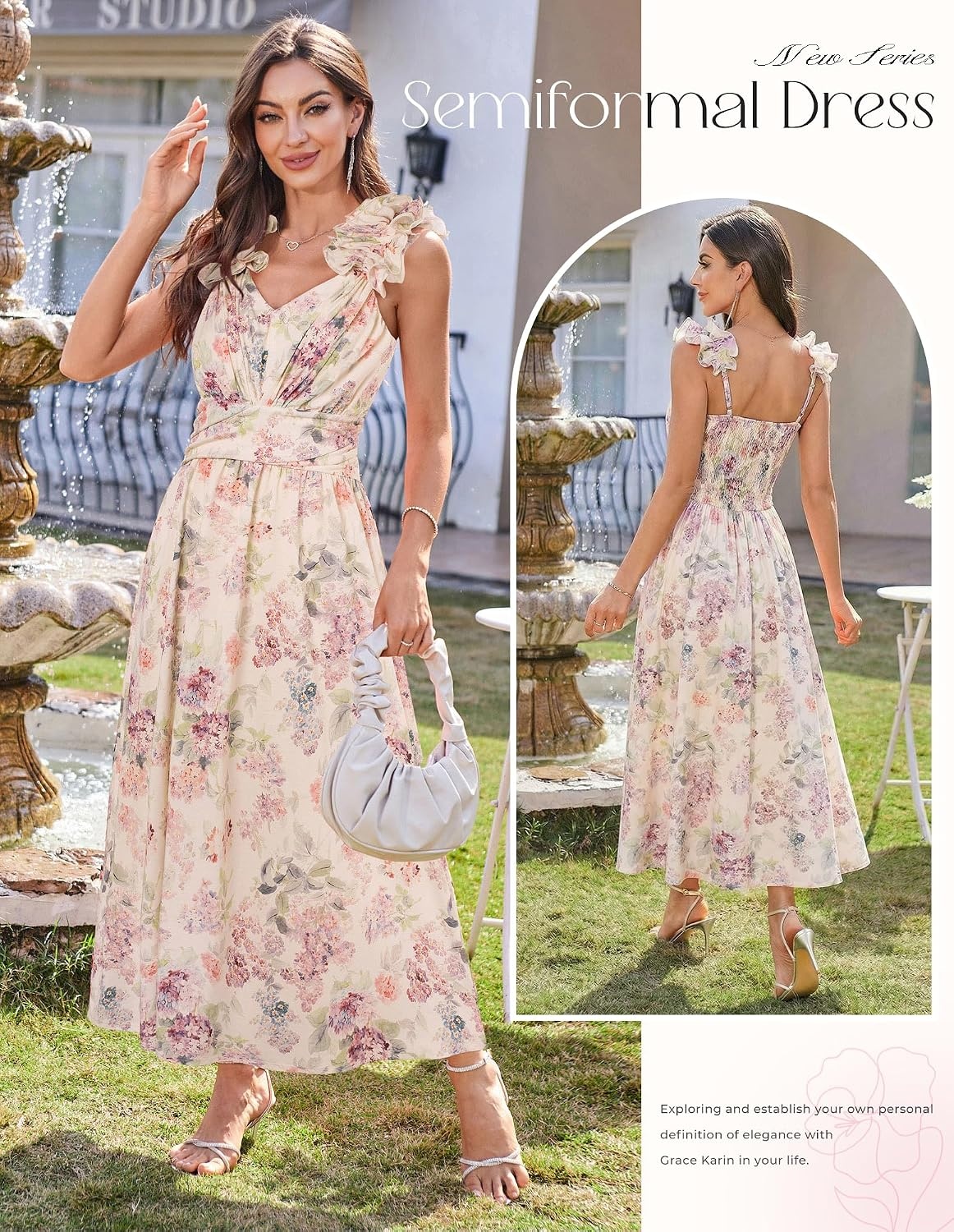 image:imageGRACE KARIN 2026 Womens Summer Floral Print Dress Sleeveless Casual Flowy Sundress A Line Ruffle Wedding Guest OutfitPurple