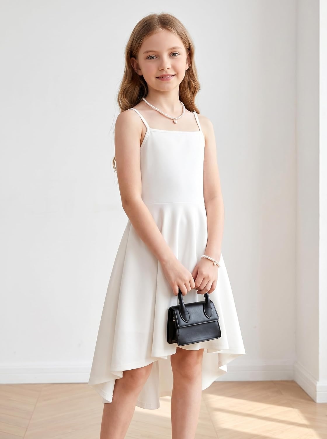 image:imageGRACE KARIN Girls Formal Party Dress Bow Back High Low Birthday Graduation Dance Flower Girl Bridesmaid Wedding 714Ivory