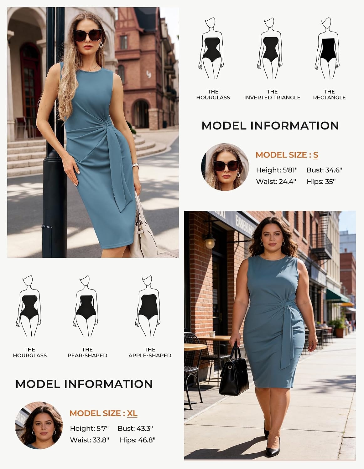 image:imageGRACE KARIN Women Bodycon Work DressChurch Pencil Business DressesSleeveless Sheath Cocktail Dresses Knee LengthDark Gray Blue