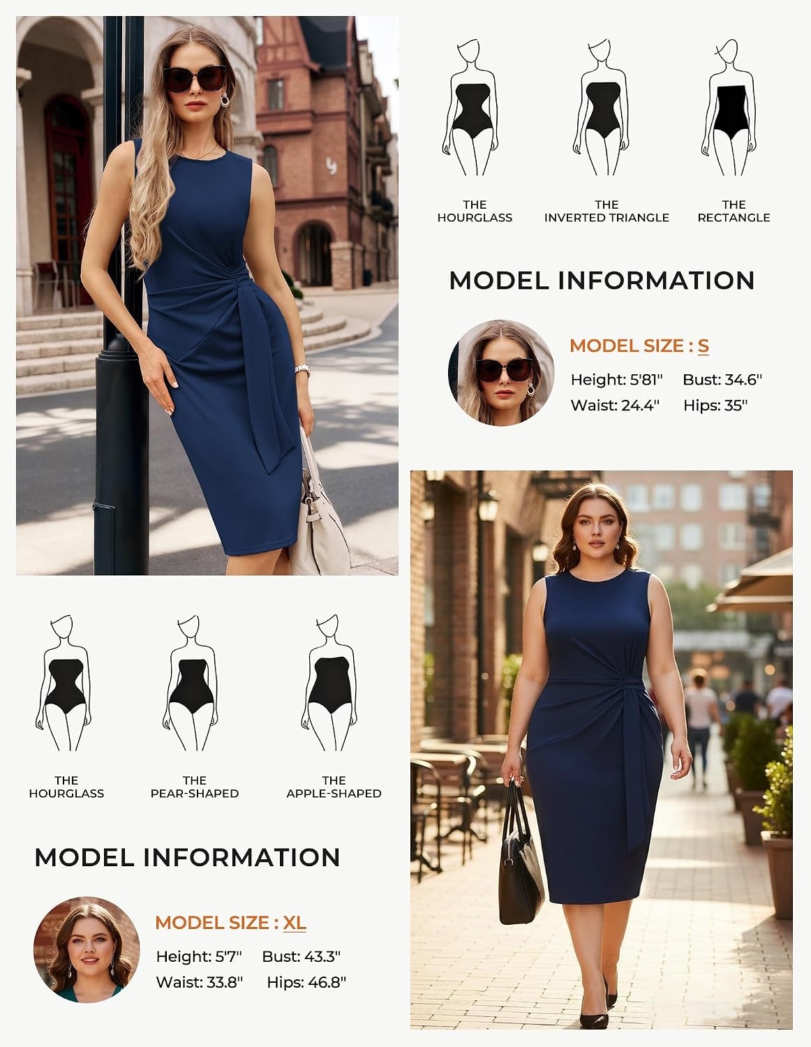 image:imageGRACE KARIN Women Bodycon Work DressChurch Pencil Business DressesSleeveless Sheath Cocktail Dresses Knee LengthNavy Blue