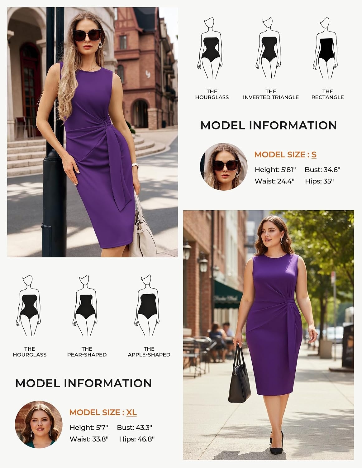 image:imageGRACE KARIN Women Bodycon Work DressChurch Pencil Business DressesSleeveless Sheath Cocktail Dresses Knee LengthPurple