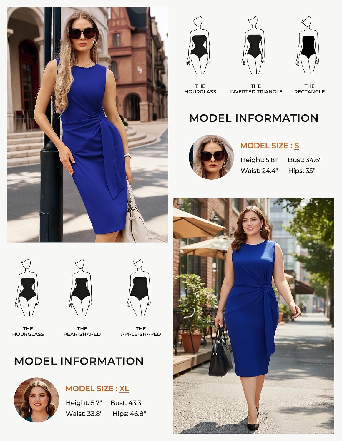 image:imageGRACE KARIN Women Bodycon Work DressChurch Pencil Business DressesSleeveless Sheath Cocktail Dresses Knee LengthRoyal Blue