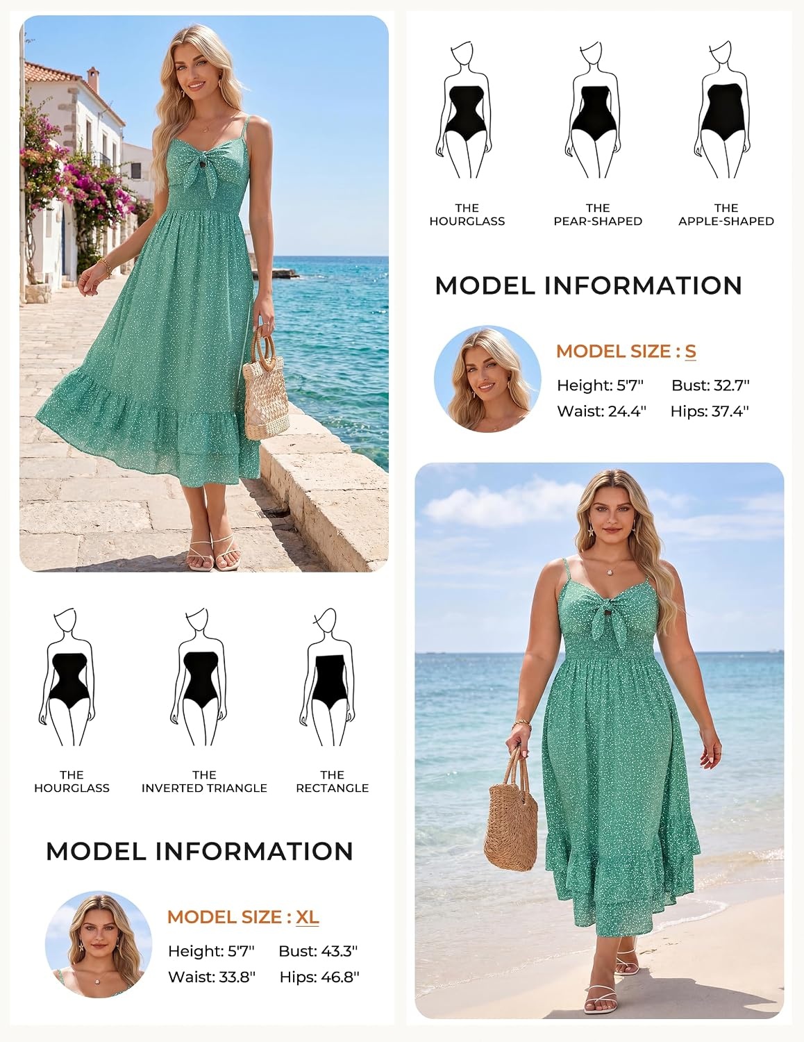 image:imageGRACE KARIN Womens Maxi Floral Sundresses Summer Beach Boho Dress Spaghetti Strap Dresses Casual Fashion Clothes with PocketsGreen Floral