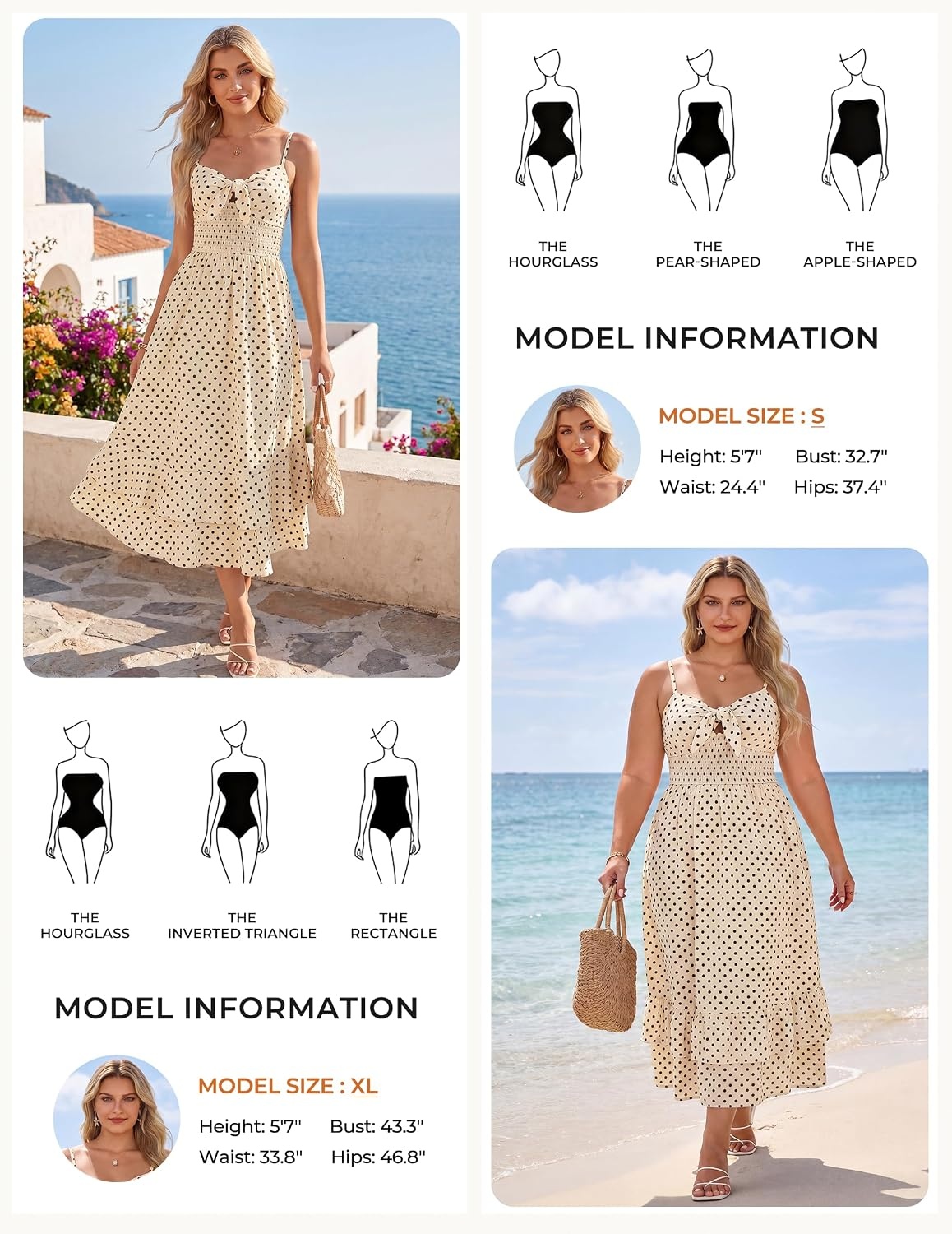 image:imageGRACE KARIN Womens Maxi Floral Sundresses Summer Beach Boho Dress Spaghetti Strap Dresses Casual Fashion Clothes with PocketsPolka Dots