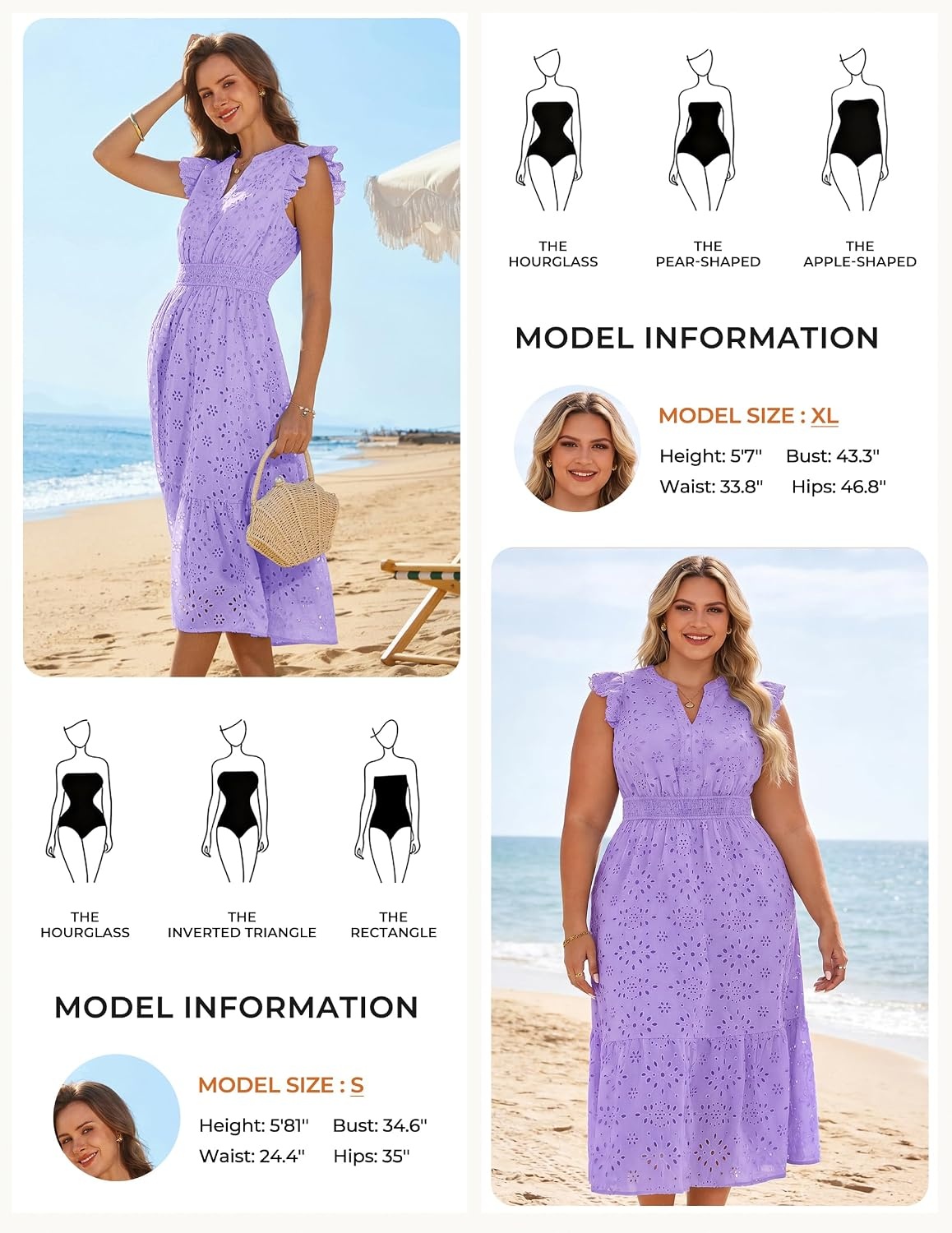 image:imageGRACE KARIN Womens Summer Boho Maxi Dress Casual 2026 Spring V Neck Eyelet Dresses Flowy Vacation Beach Sundress with PocketsLight Purple