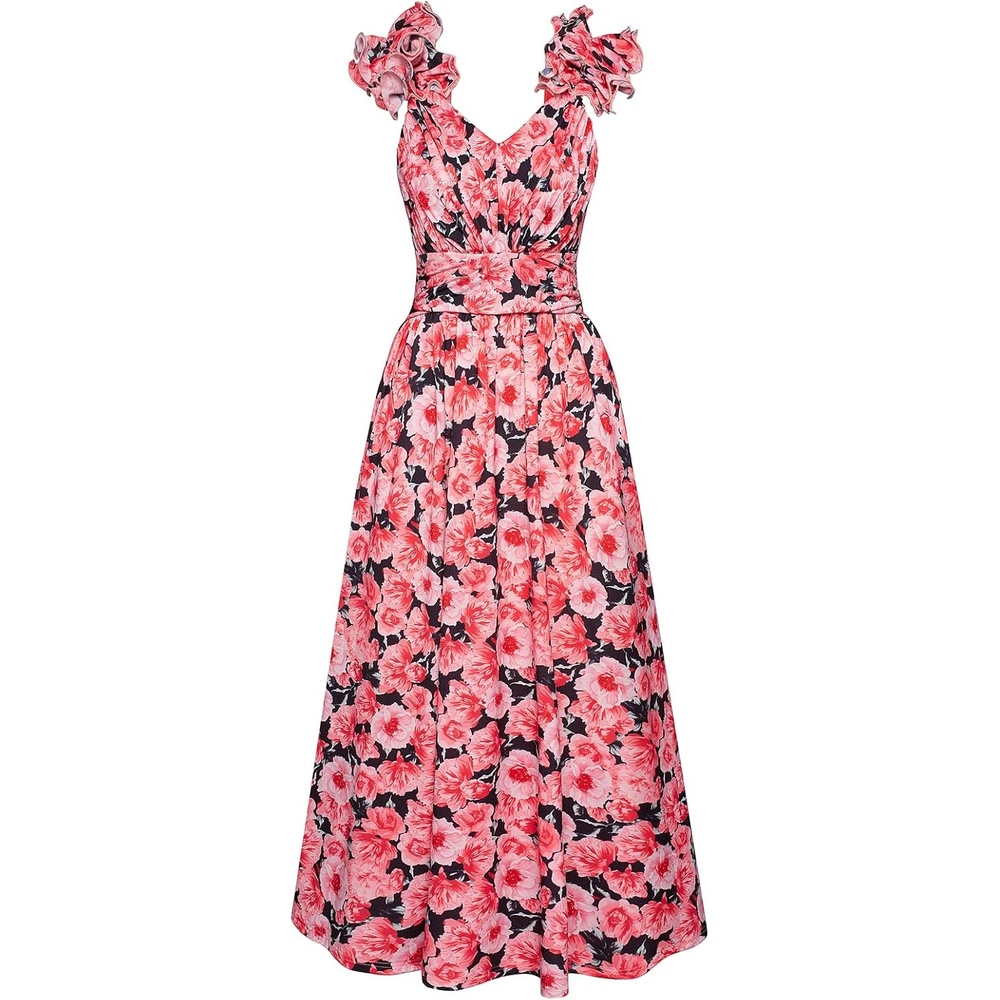 image:imageGRACE KARIN 2026 Womens Summer Floral Print Dress Sleeveless Casual Flowy Sundress A Line Ruffle Wedding Guest OutfitRed Floral
