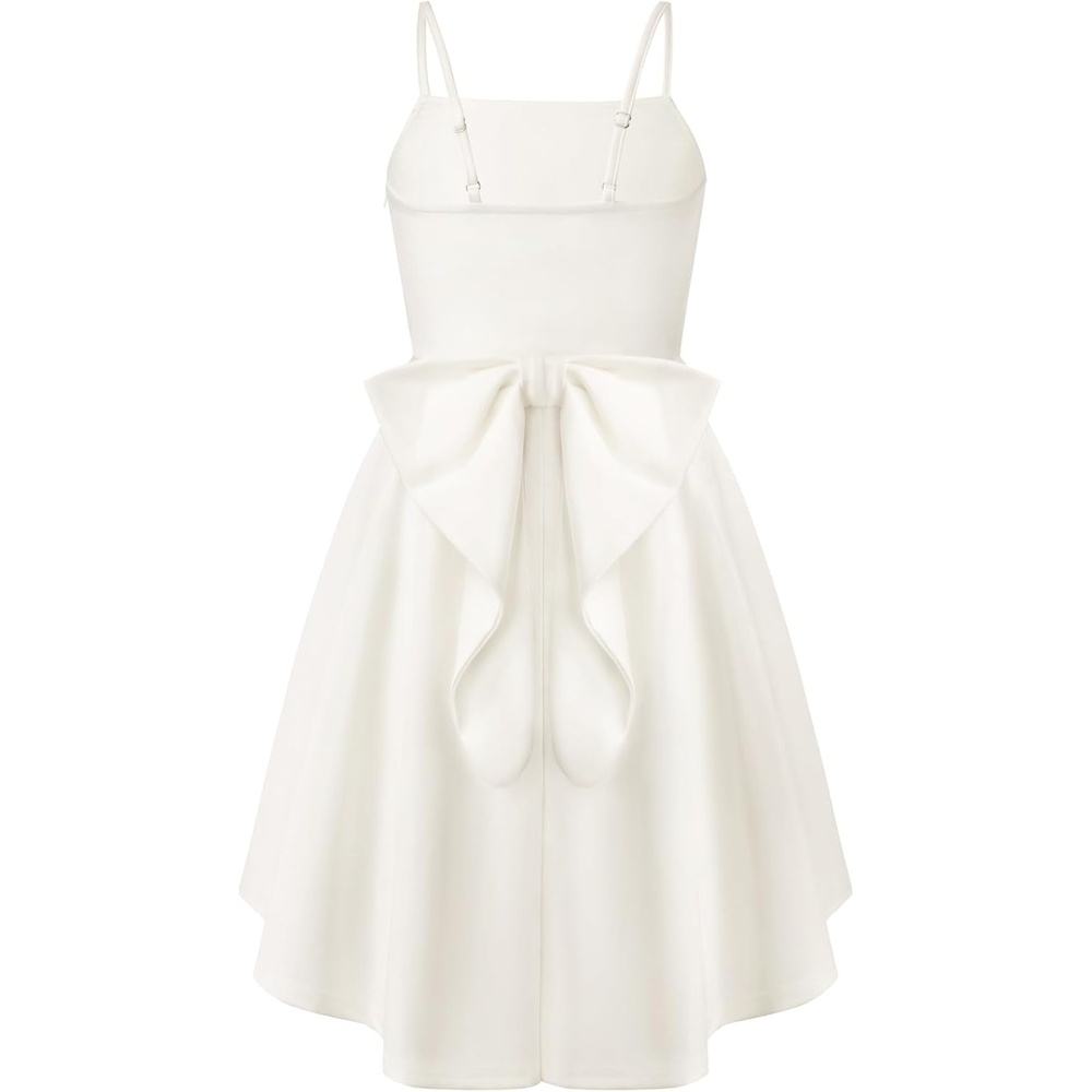image:imageGRACE KARIN Girls Formal Party Dress Bow Back High Low Birthday Graduation Dance Flower Girl Bridesmaid Wedding 714Ivory