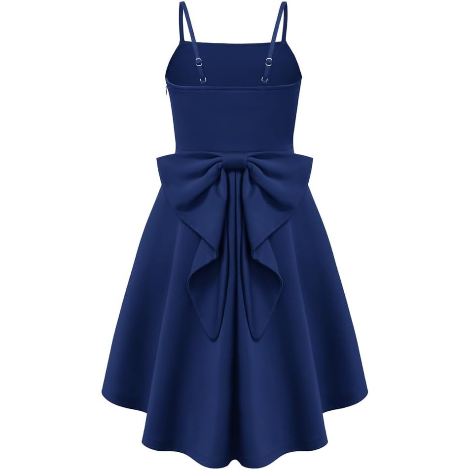 image:imageGRACE KARIN Girls Formal Party Dress Bow Back High Low Birthday Graduation Dance Flower Girl Bridesmaid Wedding 714Navy