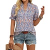 White Blue Orange Floral
