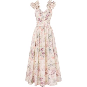 GRACE KARIN 2026 Women’s Summer Floral Print Dress Sleeveless Casual Flowy Sundress A Line Ruffle Wedding Guest Outfit(Purple)