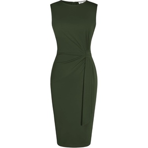 GRACE KARIN Women Bodycon Work Dress,Church Pencil Business Dresses,Sleeveless Sheath Cocktail Dresses Knee Length(Army Green)