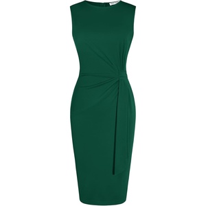 GRACE KARIN Women Bodycon Work Dress,Church Pencil Business Dresses,Sleeveless Sheath Cocktail Dresses Knee Length(Dark Green)
