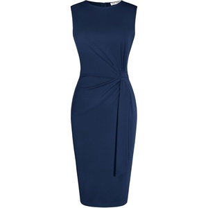 GRACE KARIN Women Bodycon Work Dress,Church Pencil Business Dresses,Sleeveless Sheath Cocktail Dresses Knee Length(Navy Blue)