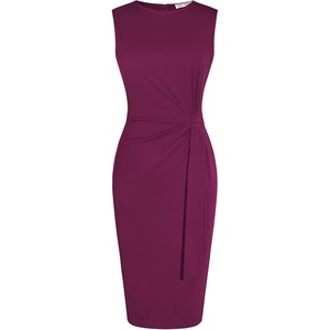 GRACE KARIN Women Bodycon Work Dress,Church Pencil Business Dresses,Sleeveless Sheath Cocktail Dresses Knee Length(Rose Purple)