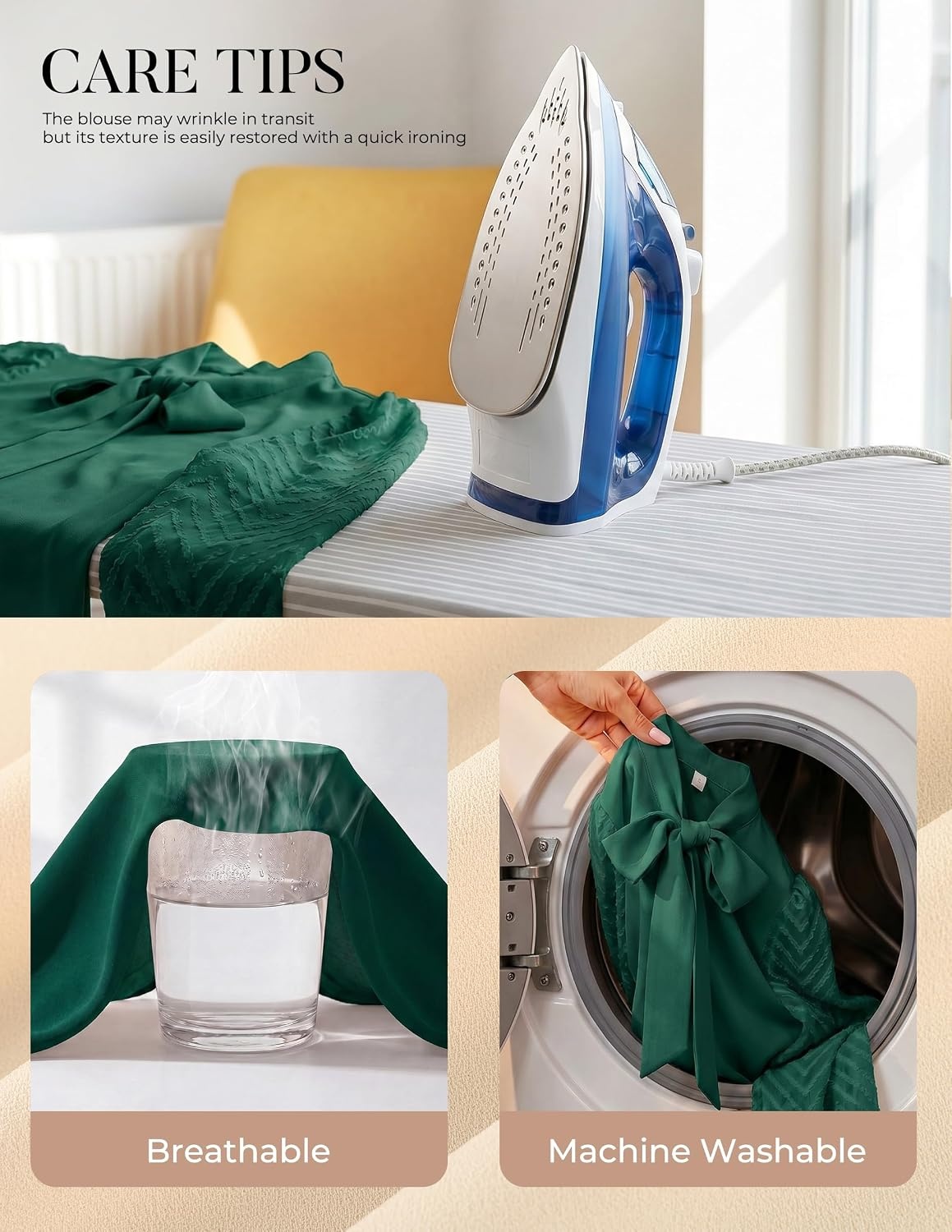 image:imageGRACE KARIN Women Bow Tie Neck Tops 2026 Fall Lace Long Sleeve Blouse Business Dressy Casual Shirt Work Office FormalGreen