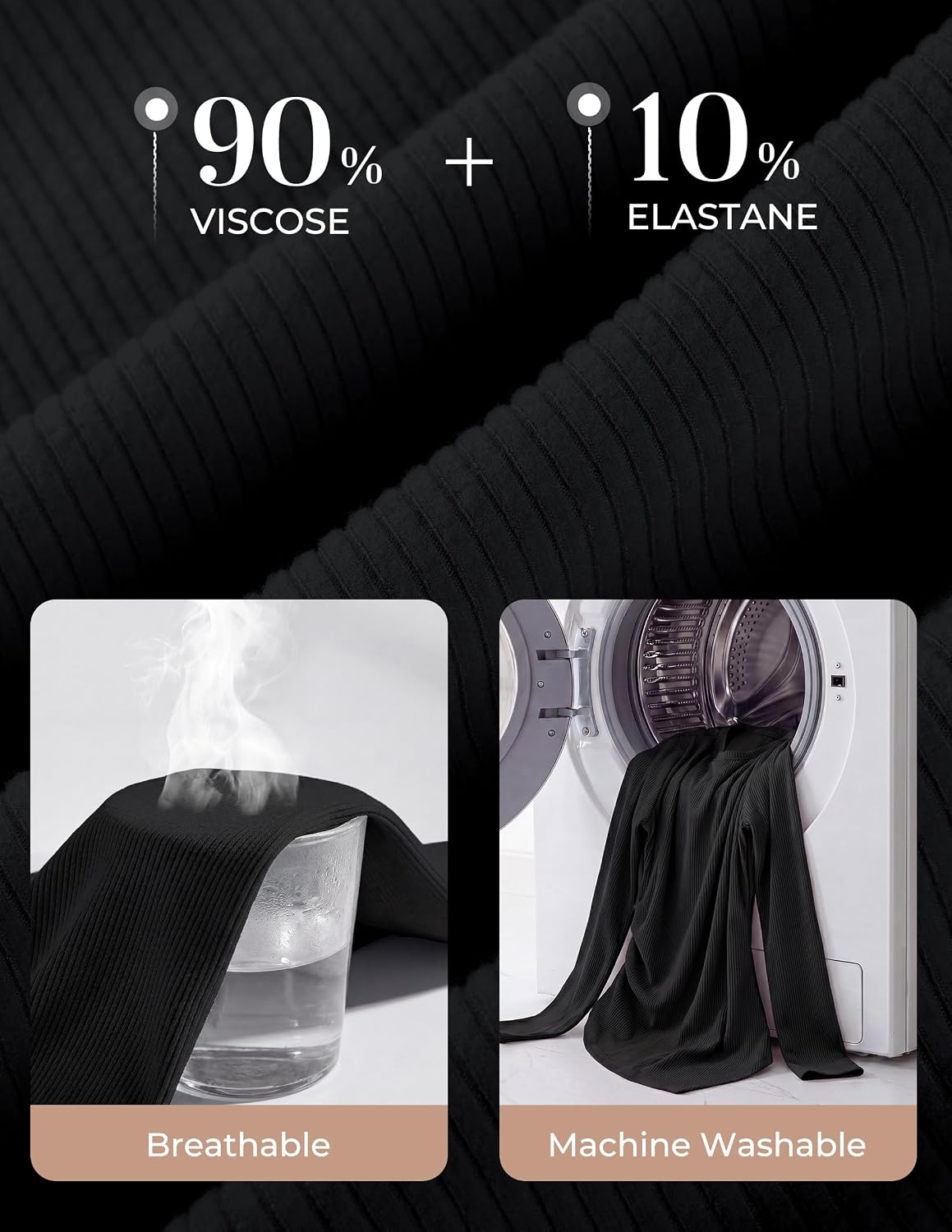 image:imageGRACE KARIN Womens 2026 Long Sleeve Tops Ribbed Knit Basic Blouses Stretch Fall Shirts Dressy Casual ClothesBlack