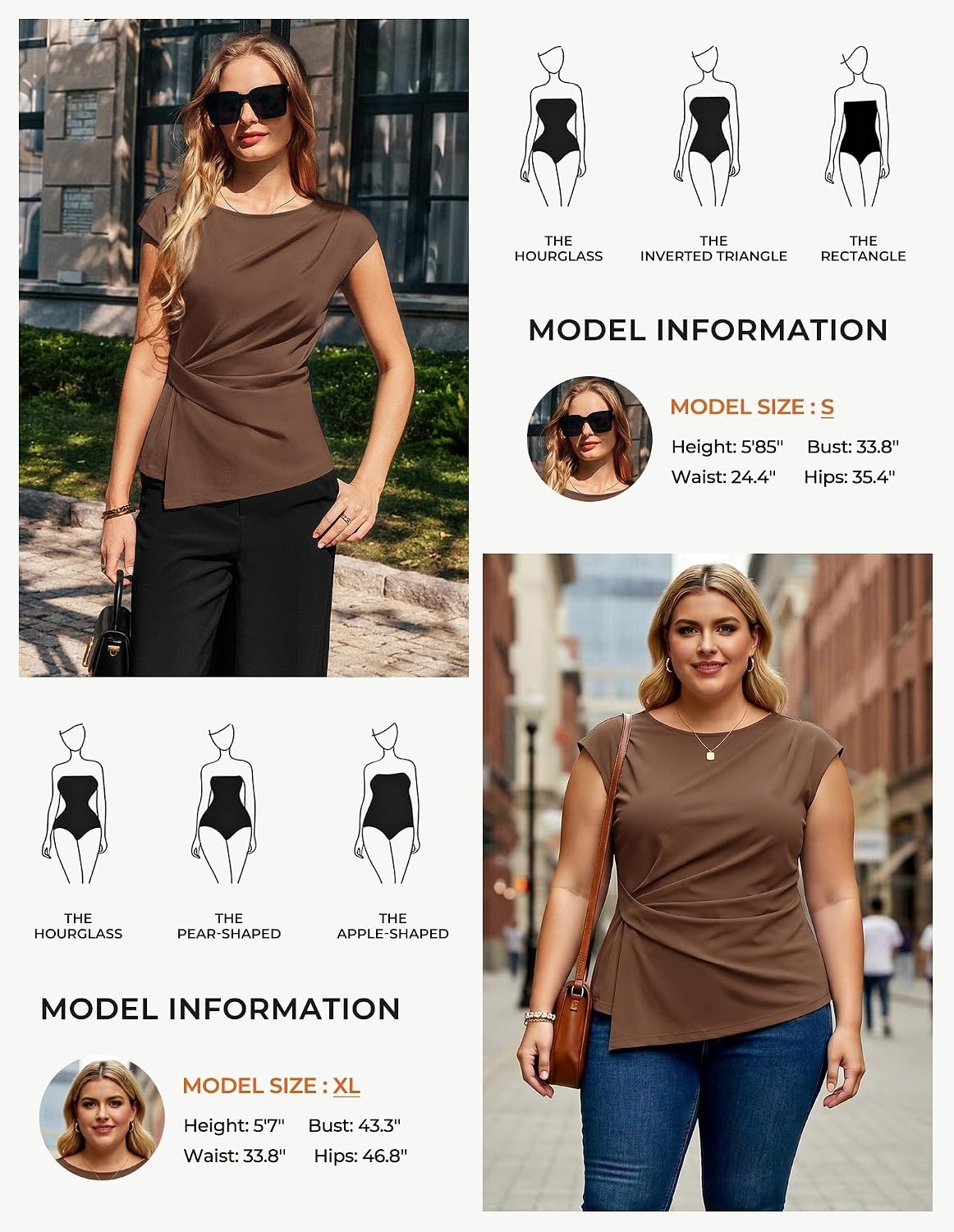 image:imageGRACE KARIN Womens 2026 Summer Short Sleeve Tops Dressy Casual Peplum Shirts Outfit Tunic Blouses Trendy Fashion ClothesBrown