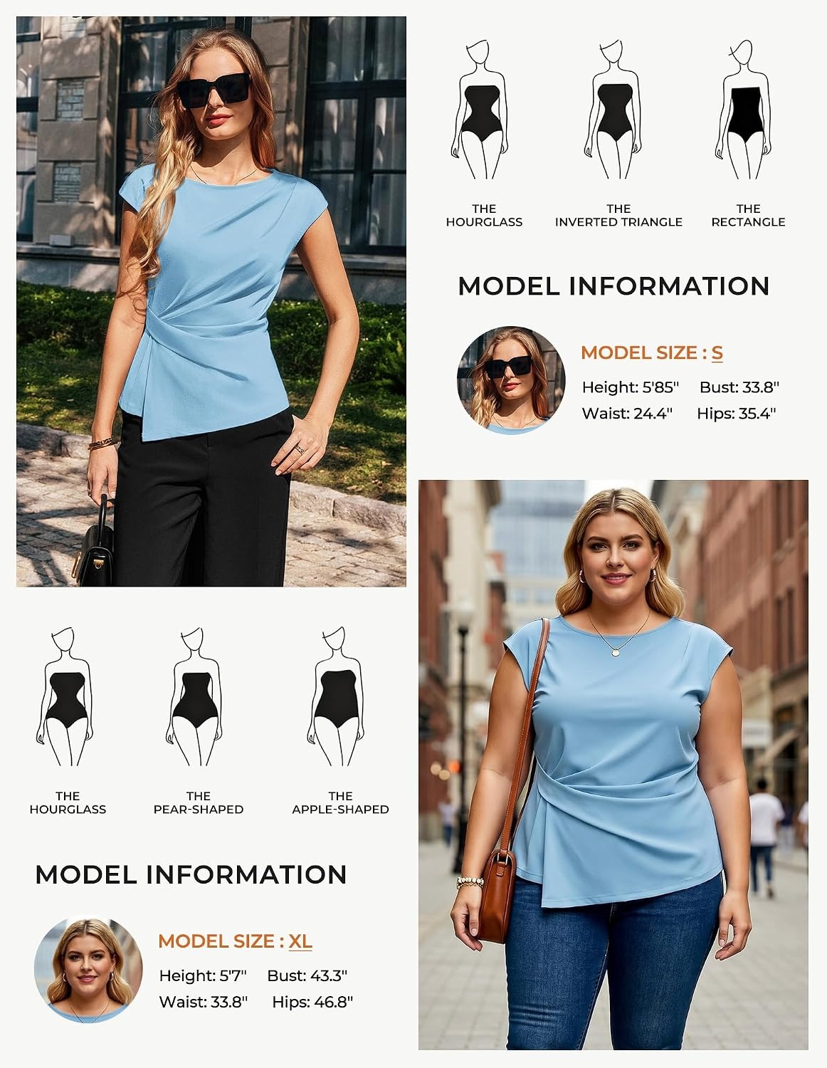 image:imageGRACE KARIN Womens 2026 Summer Short Sleeve Tops Dressy Casual Peplum Shirts Outfit Tunic Blouses Trendy Fashion ClothesLight Blue