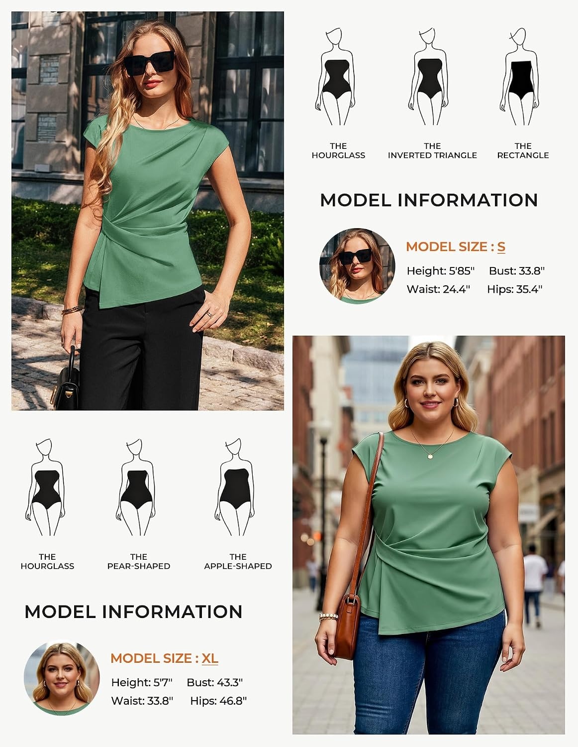 image:imageGRACE KARIN Womens 2026 Summer Short Sleeve Tops Dressy Casual Peplum Shirts Outfit Tunic Blouses Trendy Fashion ClothesLight Green