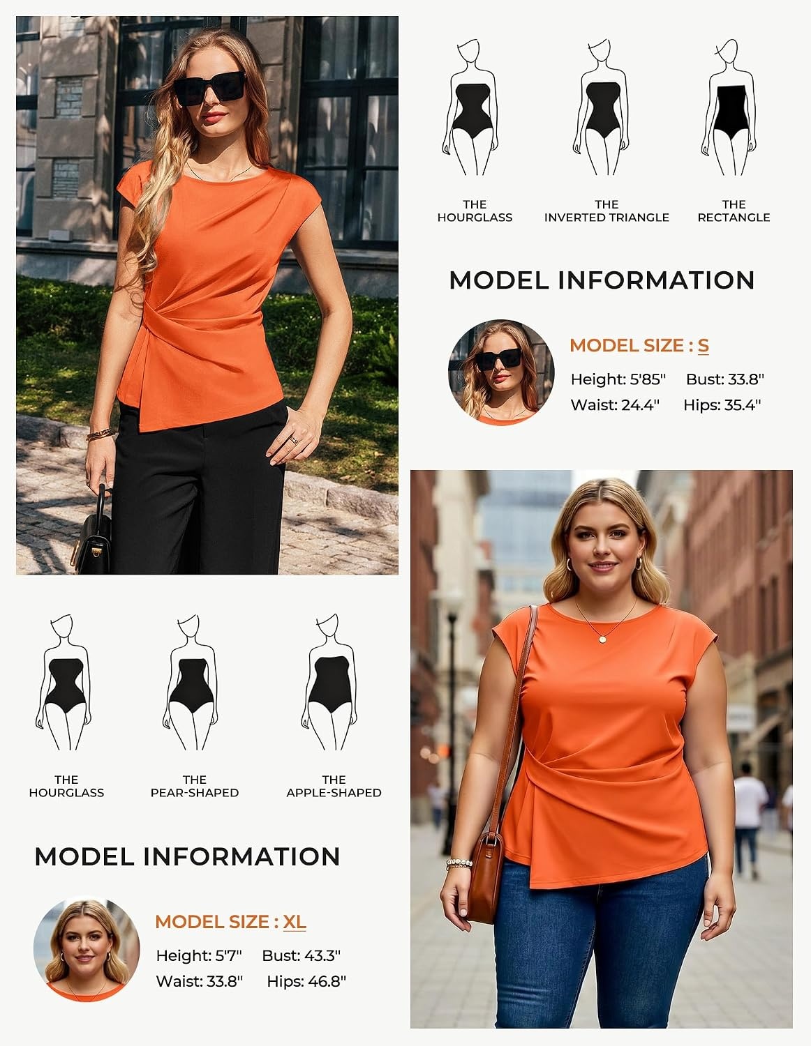 image:imageGRACE KARIN Womens 2026 Summer Short Sleeve Tops Dressy Casual Peplum Shirts Outfit Tunic Blouses Trendy Fashion ClothesOrange
