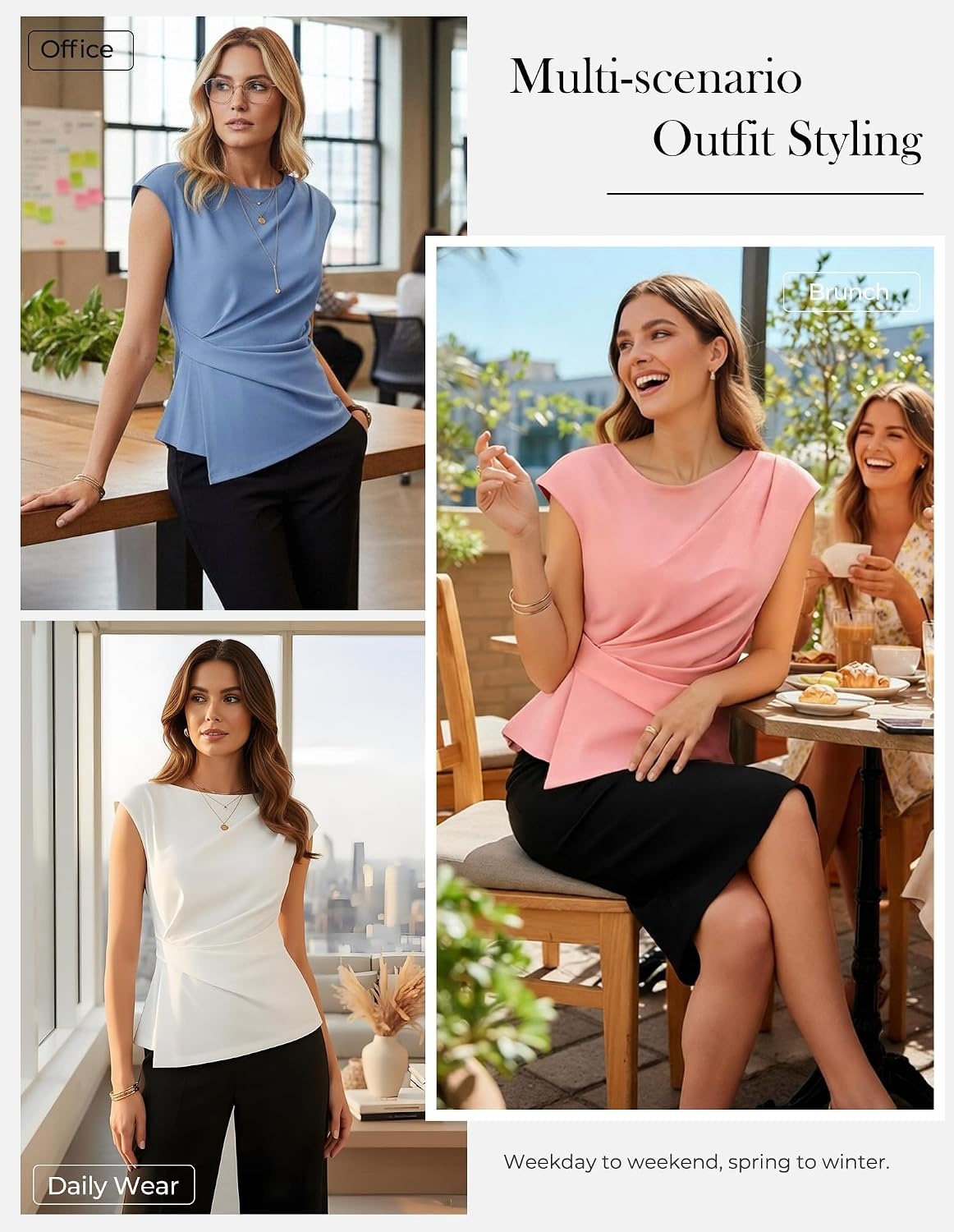 image:imageGRACE KARIN Womens 2026 Summer Short Sleeve Tops Dressy Casual Peplum Shirts Outfit Tunic Blouses Trendy Fashion ClothesPurple