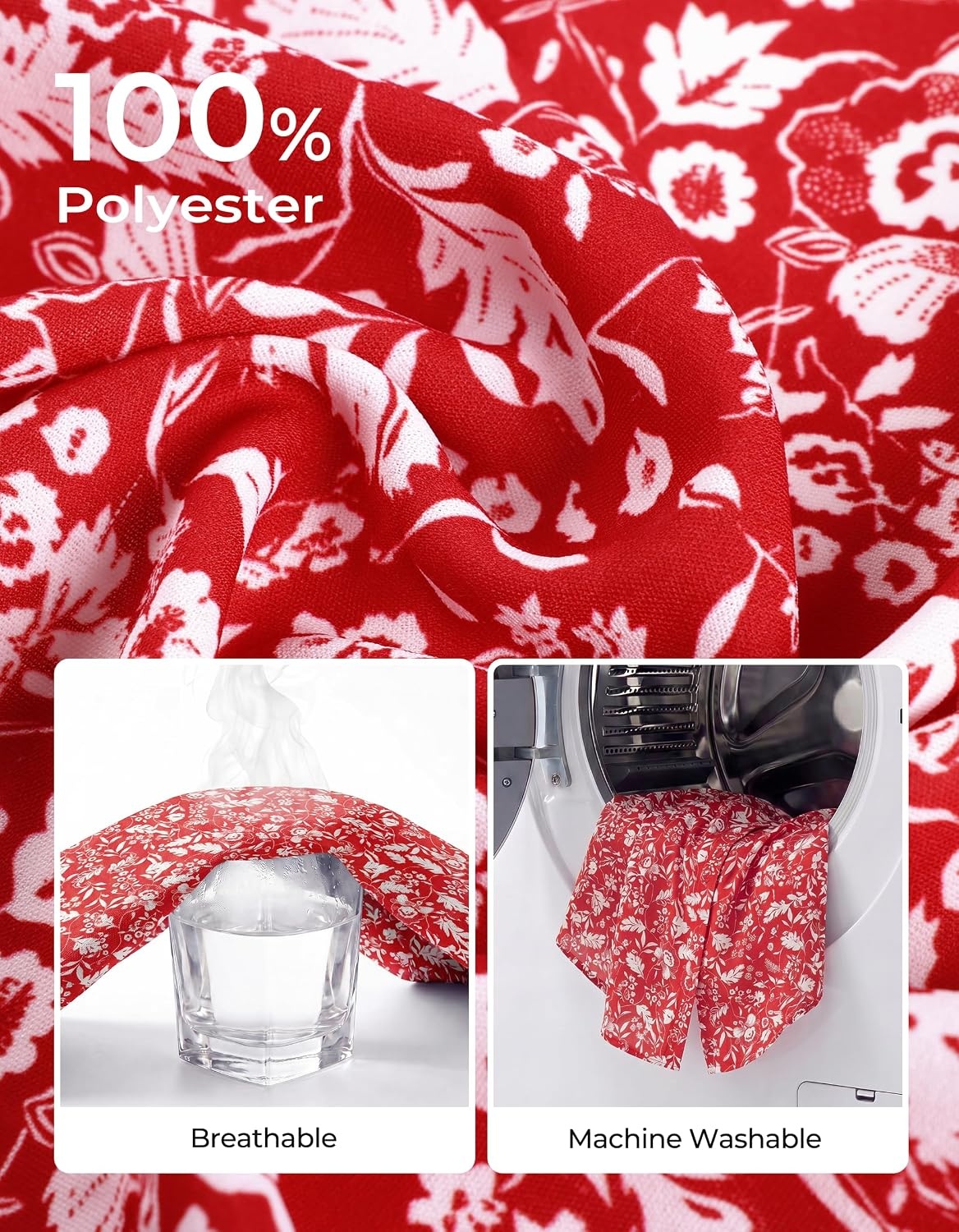 image:imageGRACE KARIN Womens Boho Floral Button Down Shirts 2026 Fall Long Sleeve Blouses Dressy Casual Fit Vacation Work TopsRed White Floral