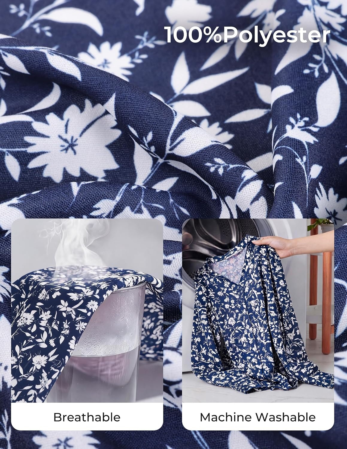 image:imageGRACE KARIN Womens Boho Floral Tops 2026 Fall Button Down Long Sleeve Blouses Dressy Casual V Neck Work Trendy ShirtsNavy Blue