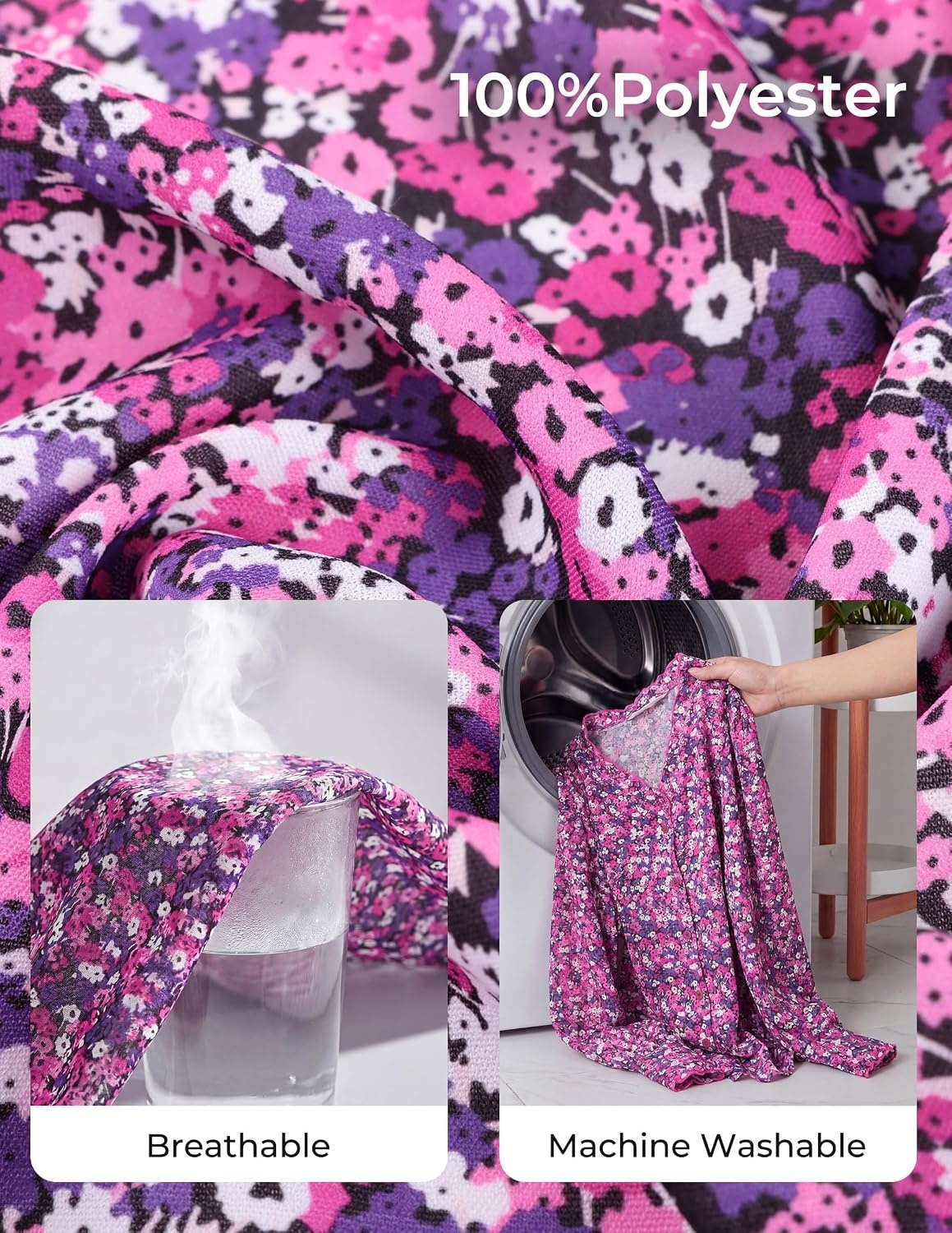image:imageGRACE KARIN Womens Boho Floral Tops 2026 Fall Button Down Long Sleeve Blouses Dressy Casual V Neck Work Trendy ShirtsPurple
