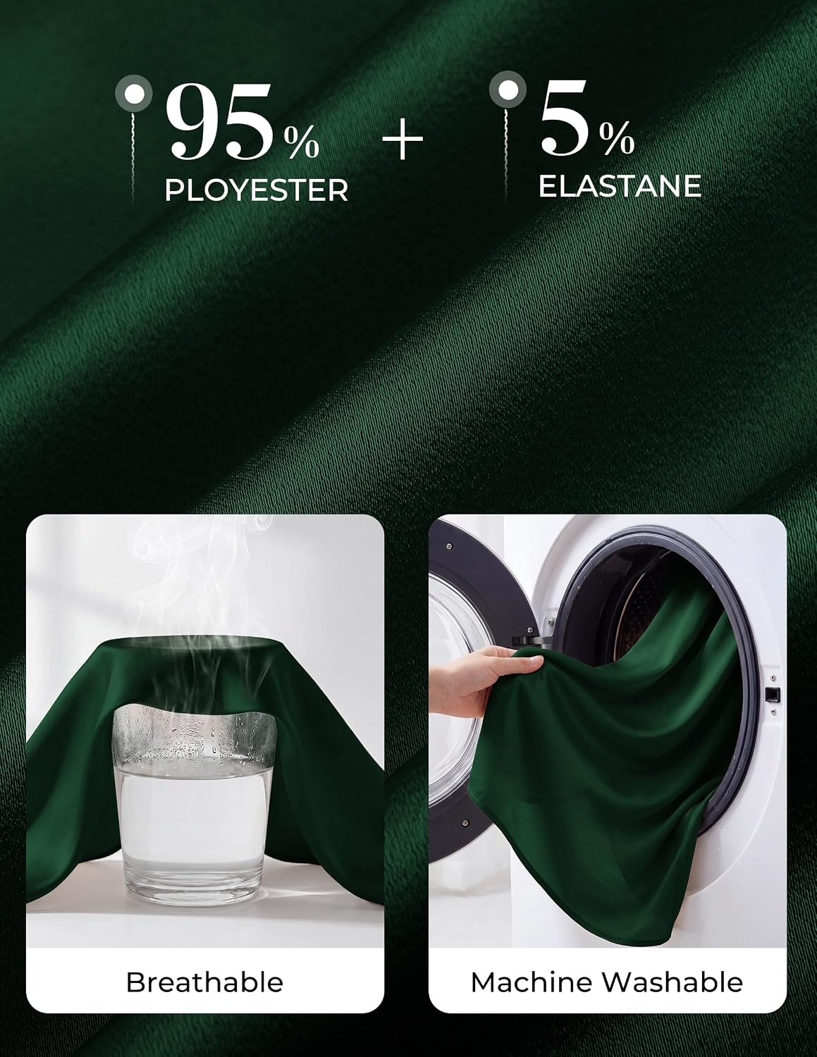 image:imageGRACE KARIN Womens Business Casual Tops Long Sleeve Work Satin Blouses Dressy V Neck Silk Shirts Fall Trendy OutfitsDark Green