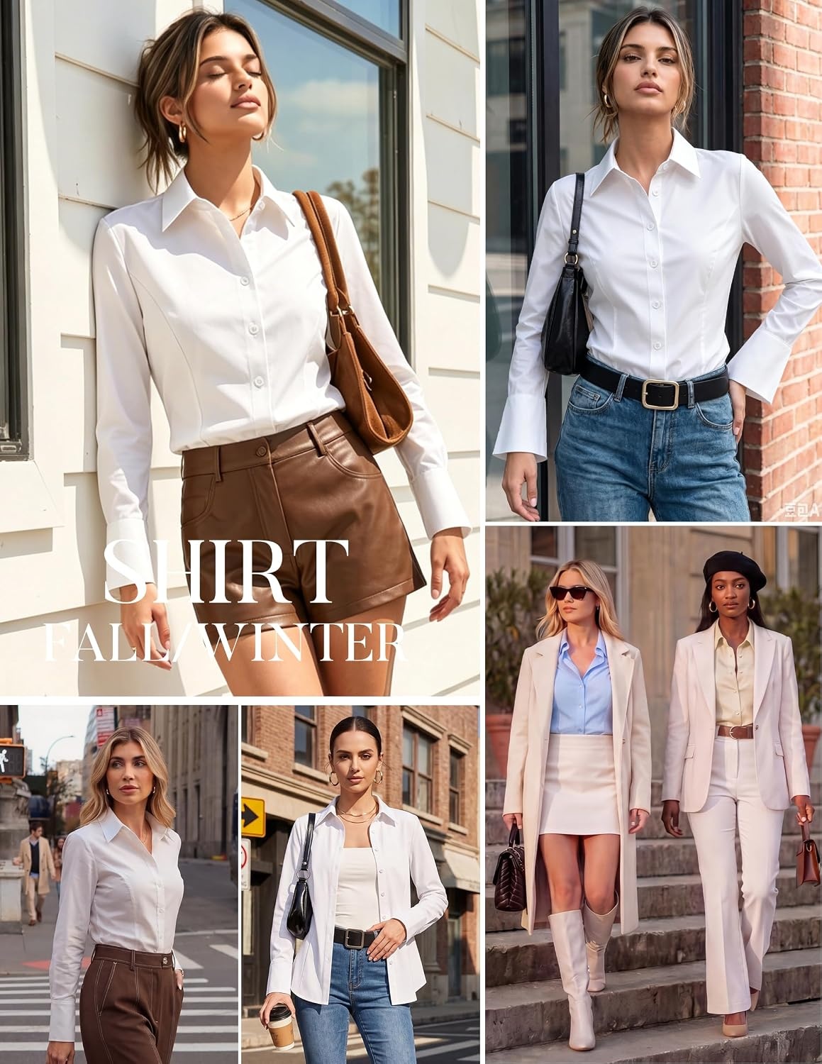 image:imageGRACE KARIN Womens Button Down ShirtsLong Sleeve Collared Dress ShirtWrinkleFree Work Blouse Office Tops 2026 Fall OutfitsWhite