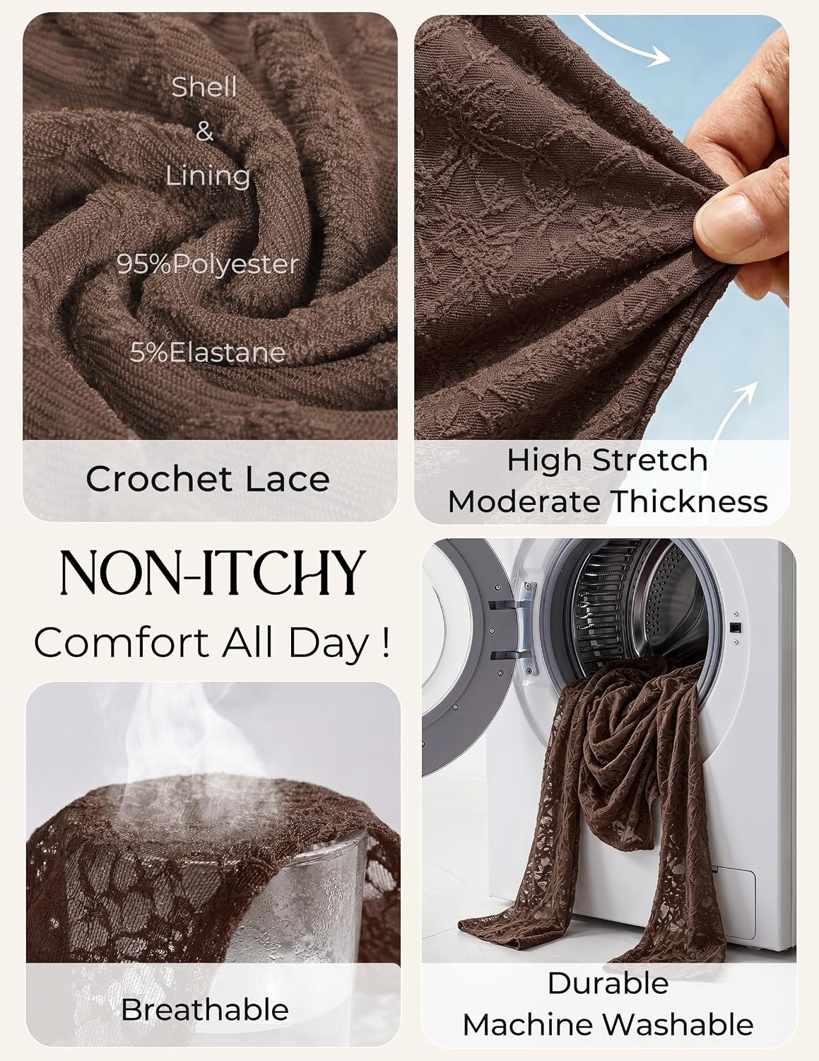 image:imageGRACE KARIN Womens Lace Long Sleeve Going Out Tops 2026 Fall Ruched Y2K Clothes Bell Sleeve Boat Neck Cute Shirt AsymmetricalCoffee Rose Lace